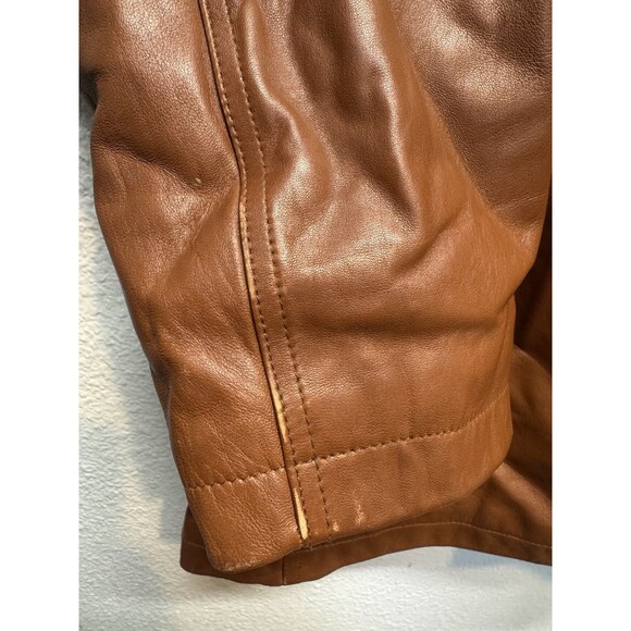 Vintage Wilsons Leather Pelle Studio Mens XL Brown Insulated Leather Jacket Coat - Picture 5 of 16
